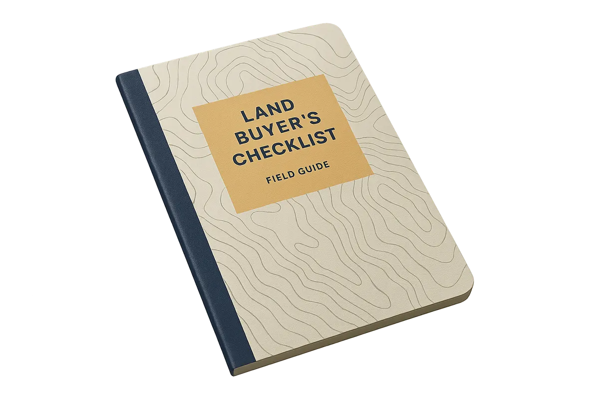 The Land Buyer's Field Guide and Construction Feasibility Checklist document blueprint mockup