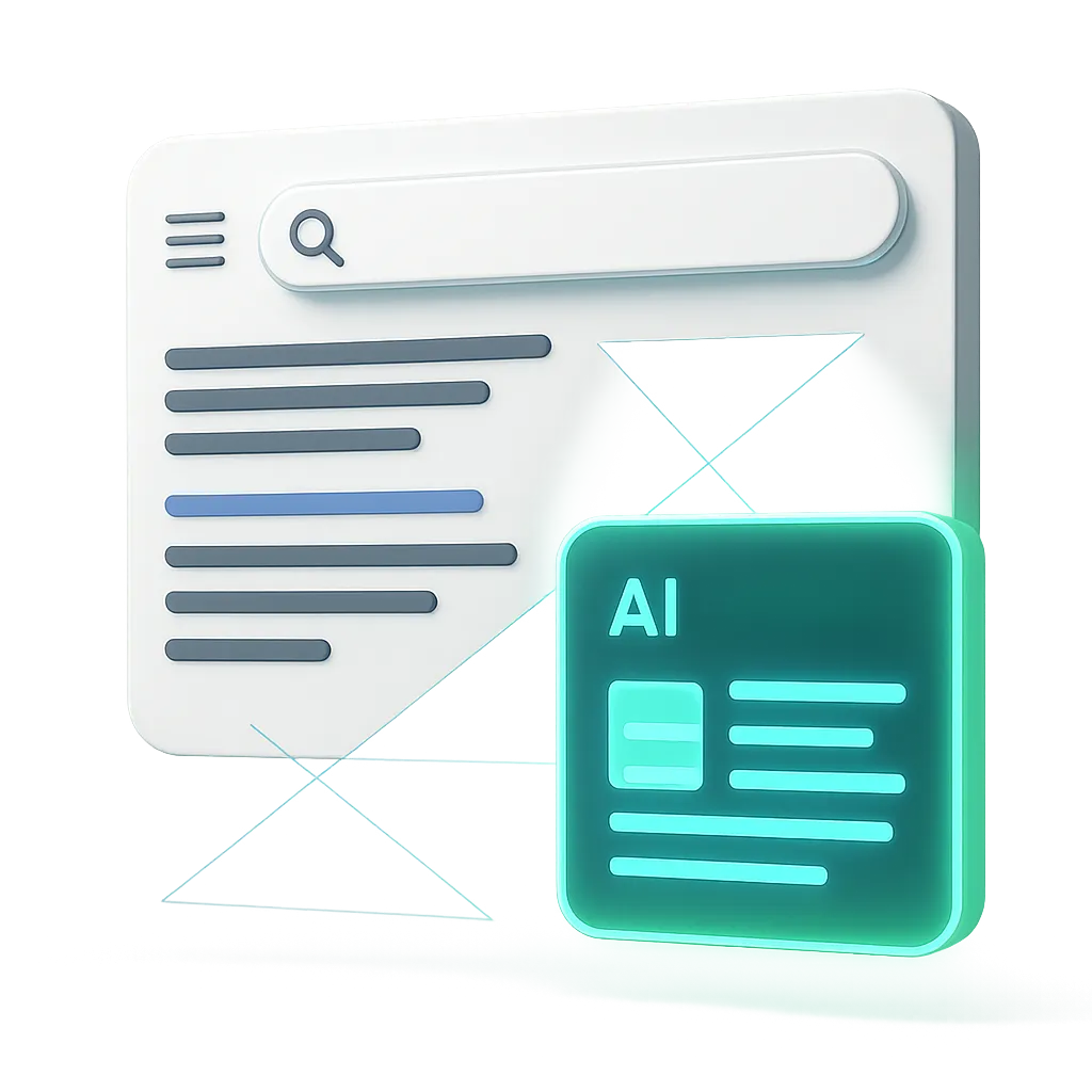 AI Answer Engine and SERP visualization mockup