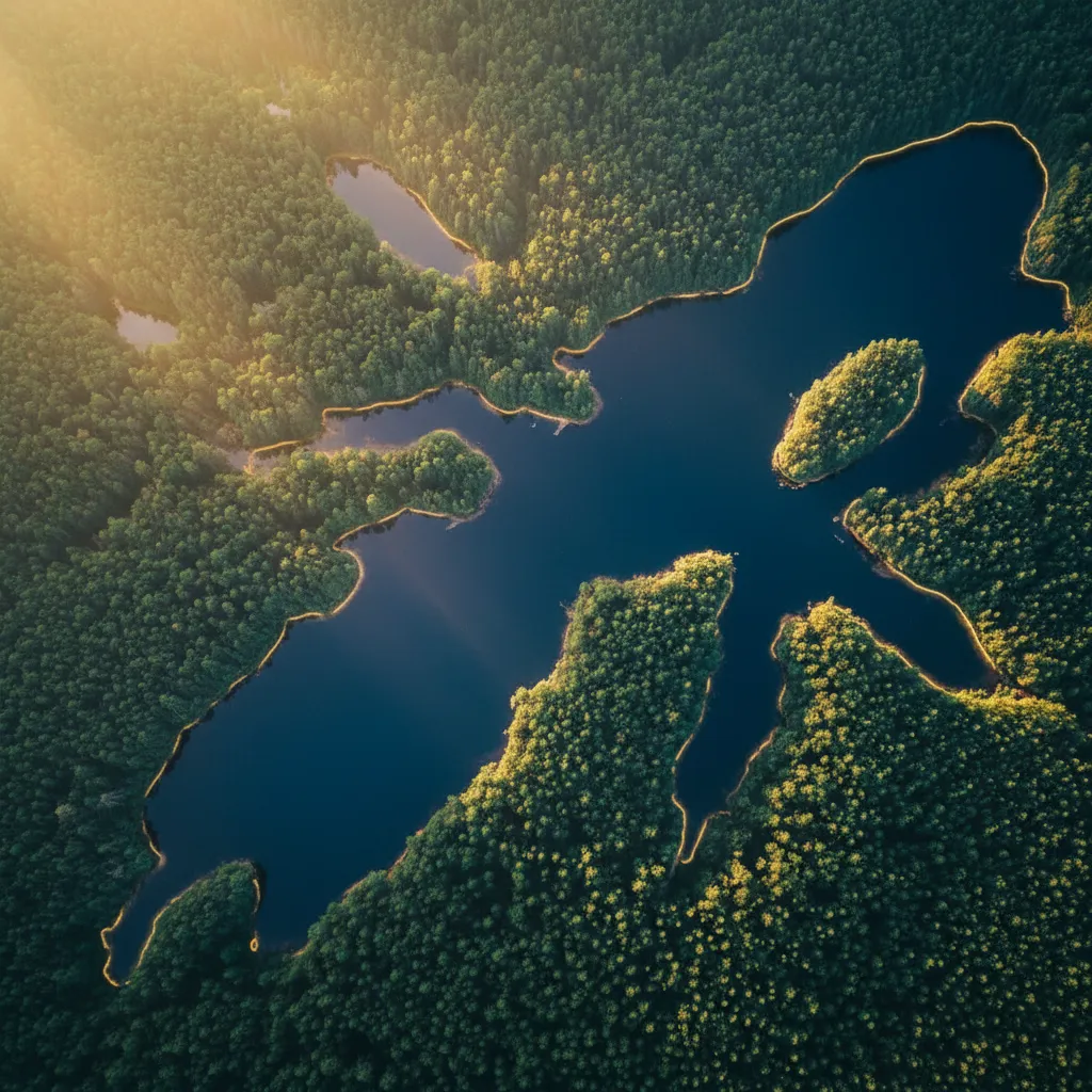 Aesthetic map of the Minnesota lakes region showing Cushing, Brainerd, and surrounding areas