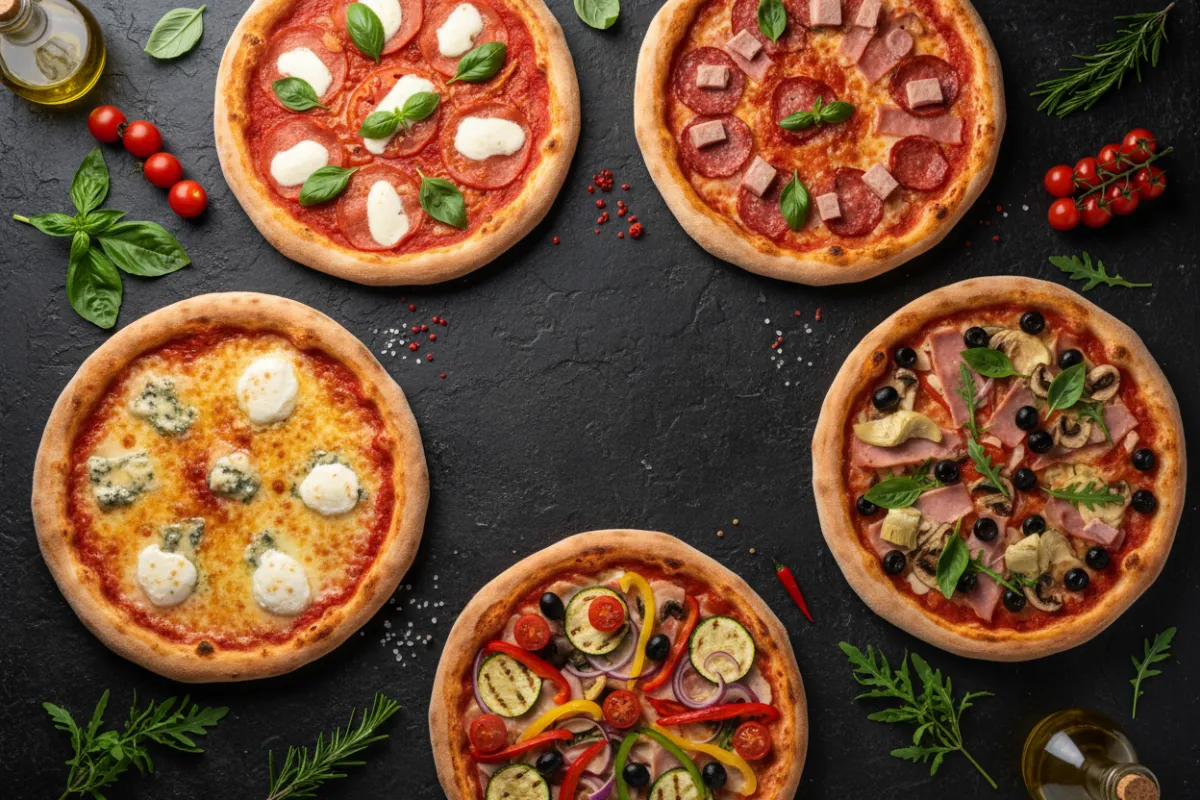 Galeria realistycznych pizz: Margherita, Diavola, Capricciosa, Quattro Formaggi, Quattro Stagioni, Vegetariana