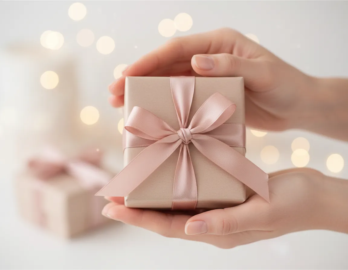 Presente simbólico e momento de celebração.