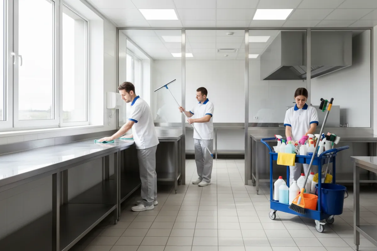 Maintenance and cleaning: crew performing preventive maintenance or professional cleaning