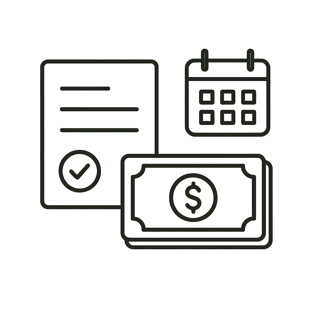 Business term loans icon - fixed payment small business loans for South Florida owners