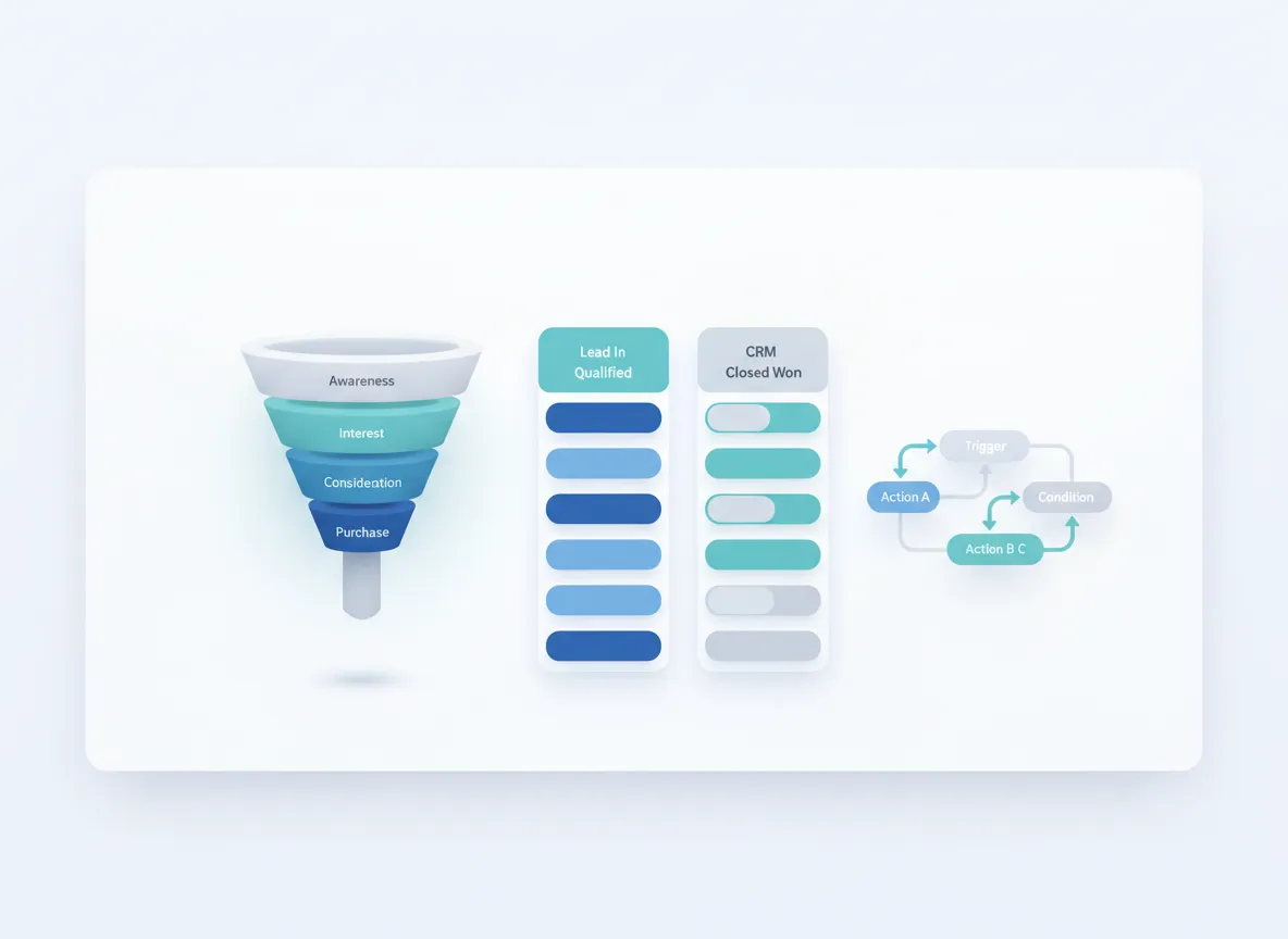 Dashboard view of automated customer journey and CRM pipeline