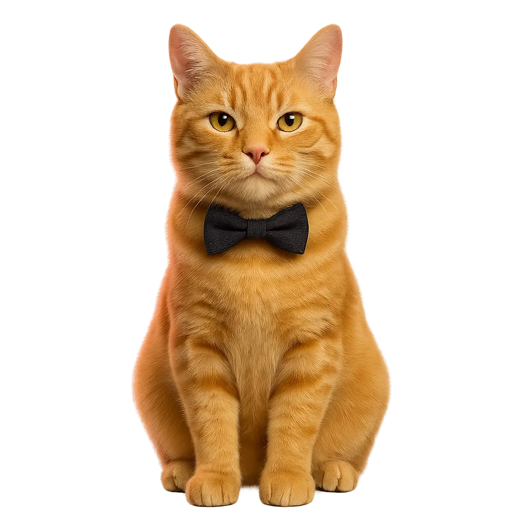 Charismatic cat CEO wearing a tiny tie