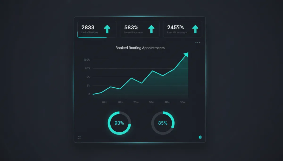 Chart showing increase in booked roofing appointments after using AI assistant