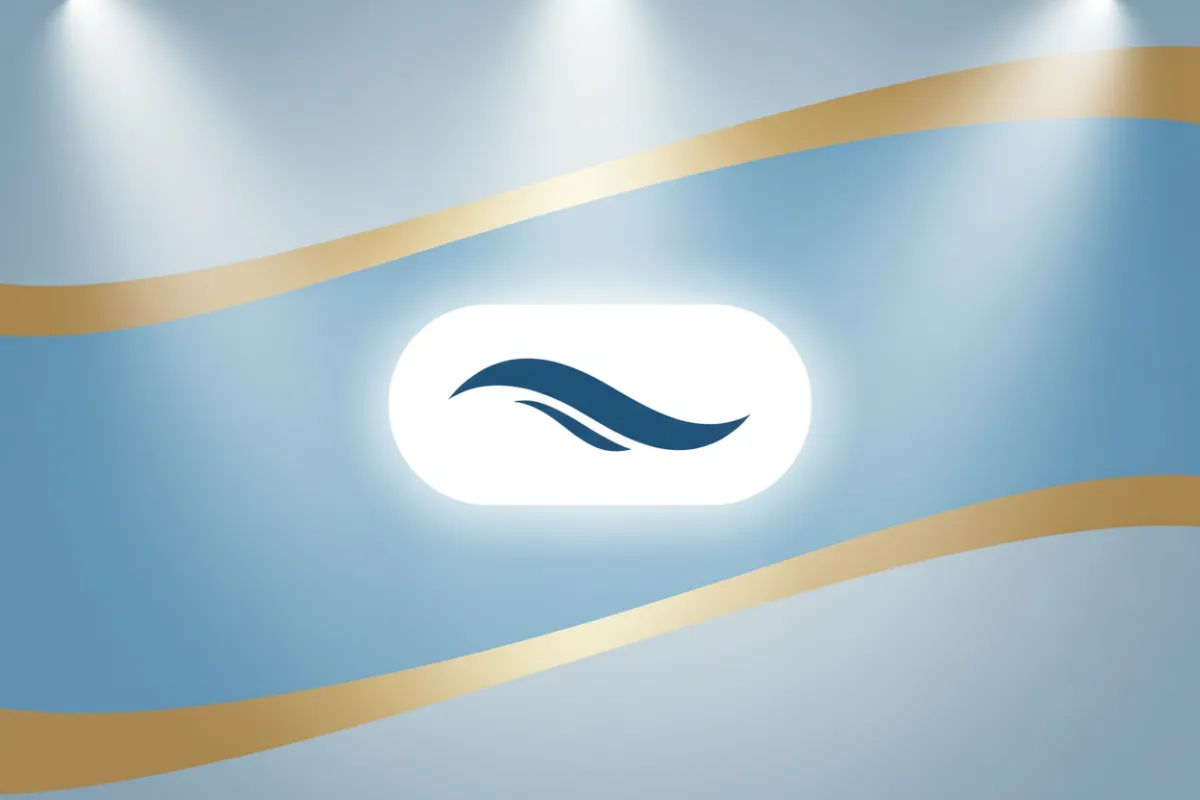 Short white sponsor badge with bold wordmark, built for visibility inside a rounded pill container on the awards banner.