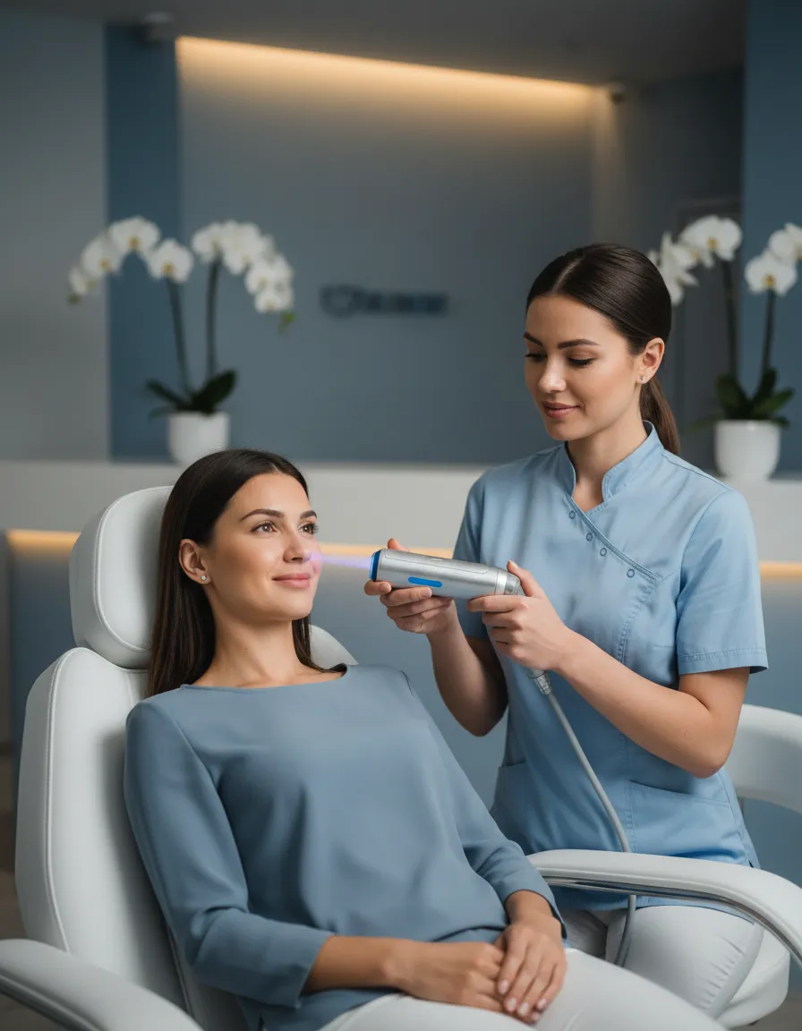 Patient receiving Tetra CO2 laser treatment