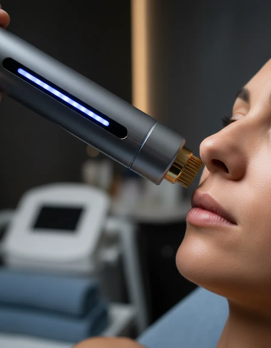 Close up of Morpheus8 device on skin