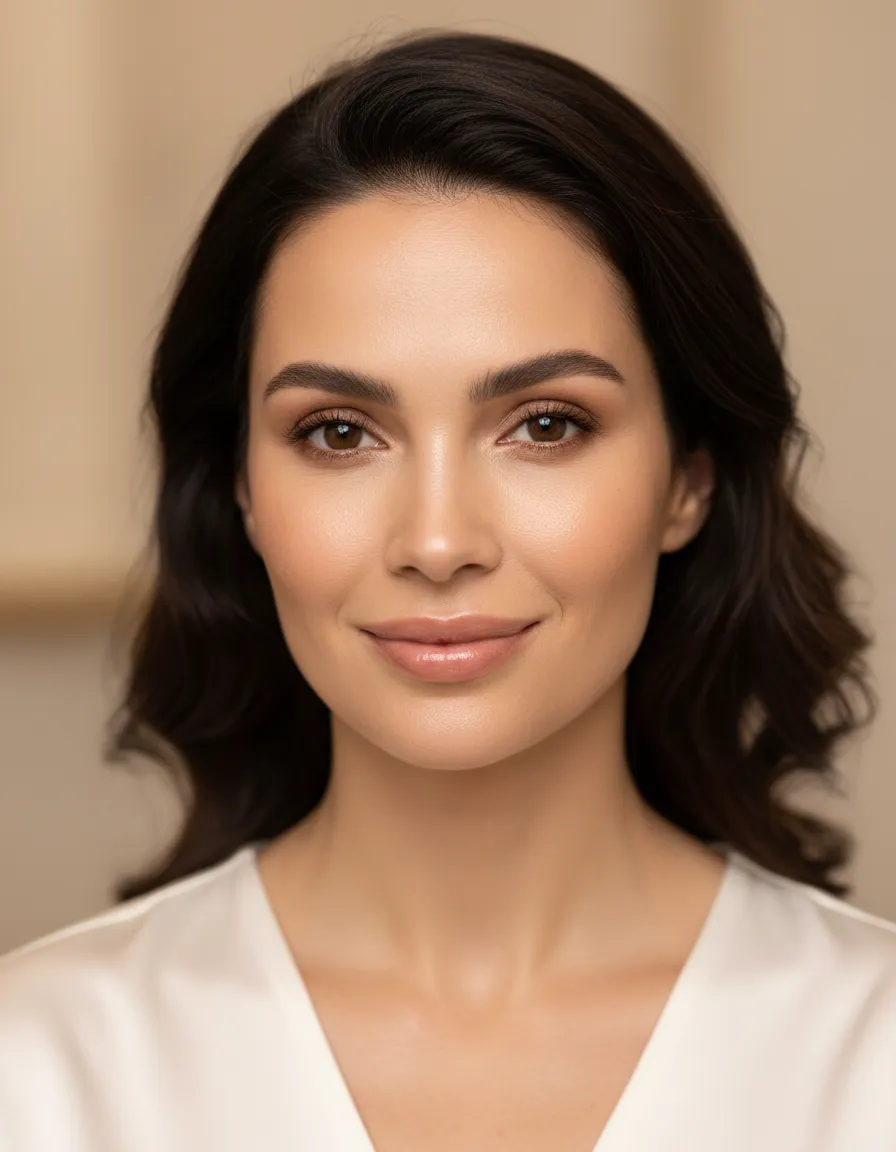 Woman with red lipstick