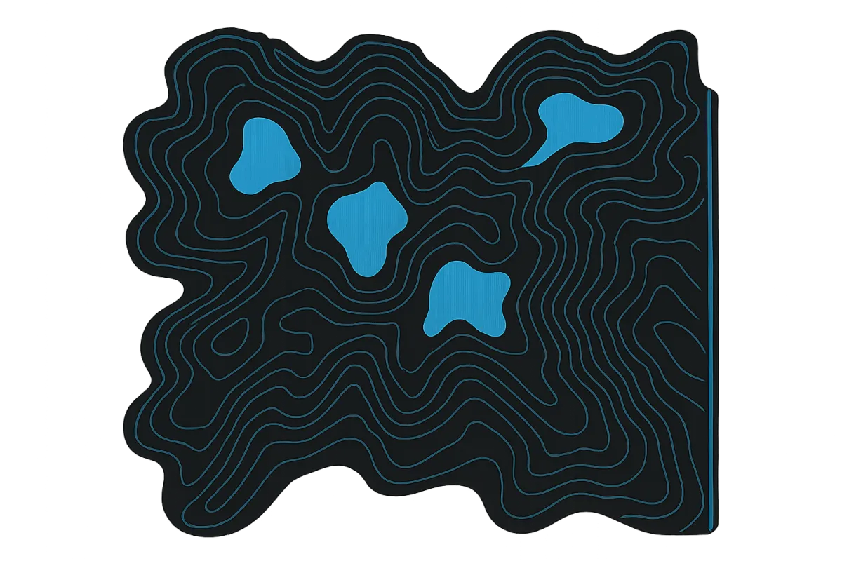 Zone coverage topographic dark map overlay for Evergreen and Conifer Colorado zip codes