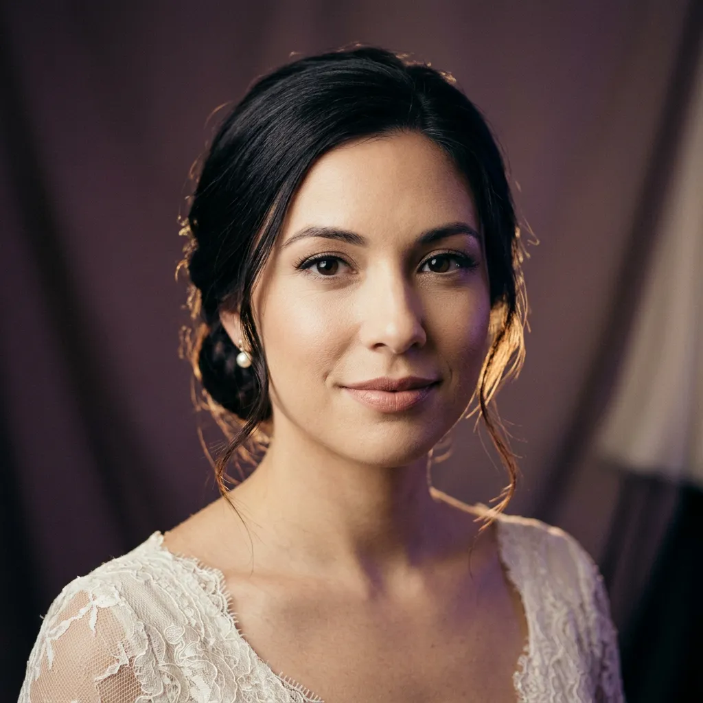 Portrait of Clara Sterling, bespoke bridal client