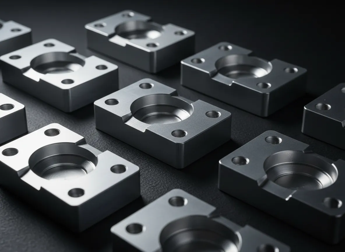 Stock image of a CNC milled aluminum bracket