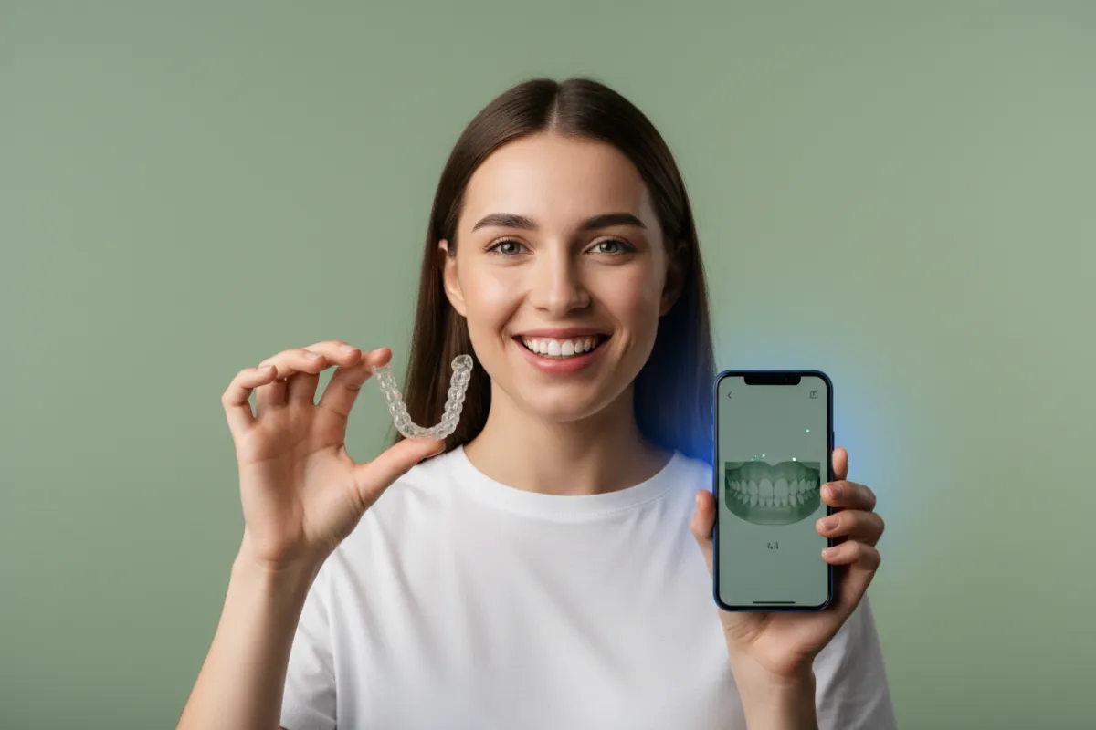 Orthodontic patient with clear aligners