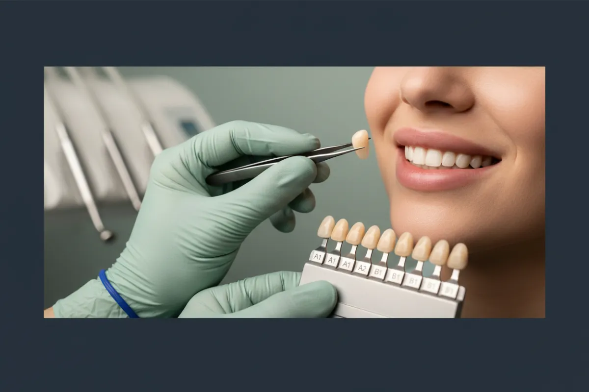 Restorative close-up for dental crown