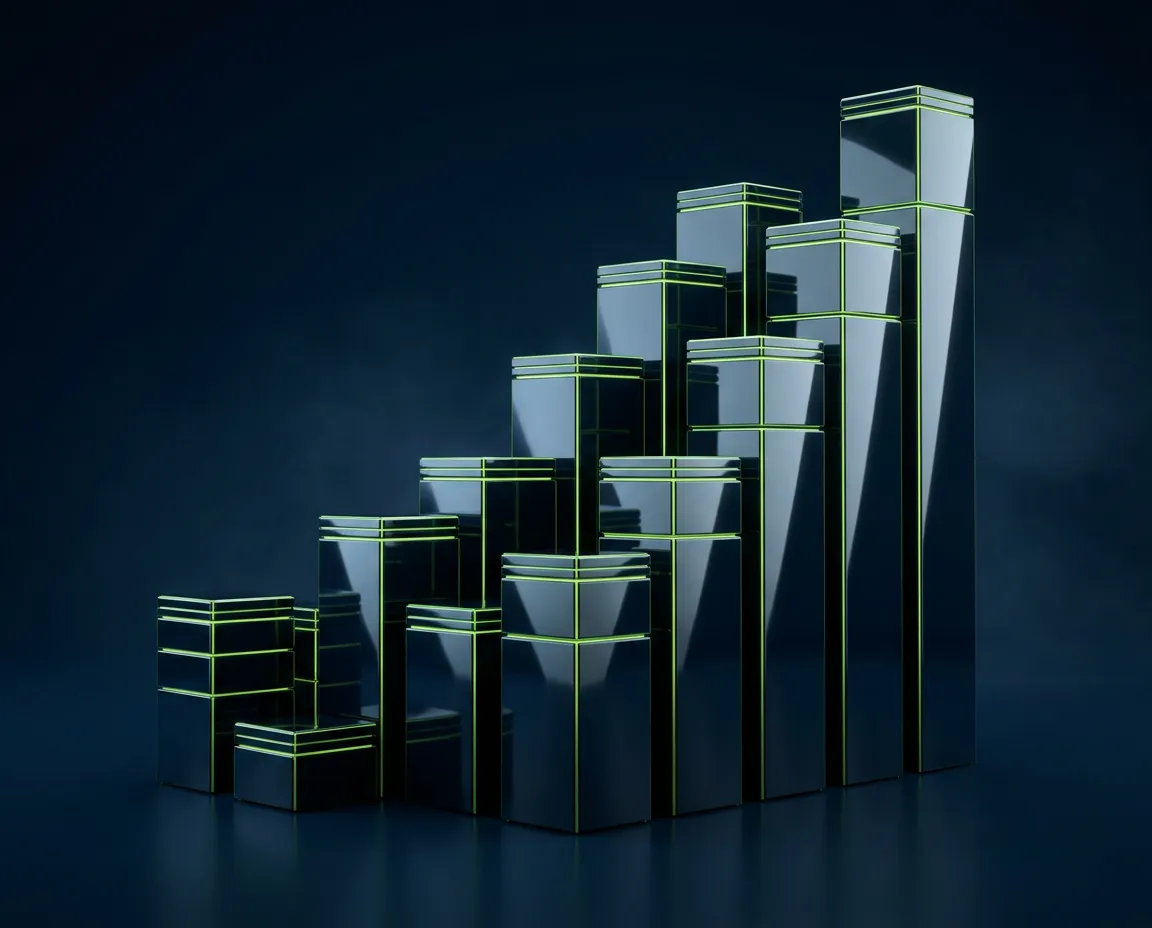 Tactical telemetry matrix showing multi-tier revenue volume scaling with radiant green indicators