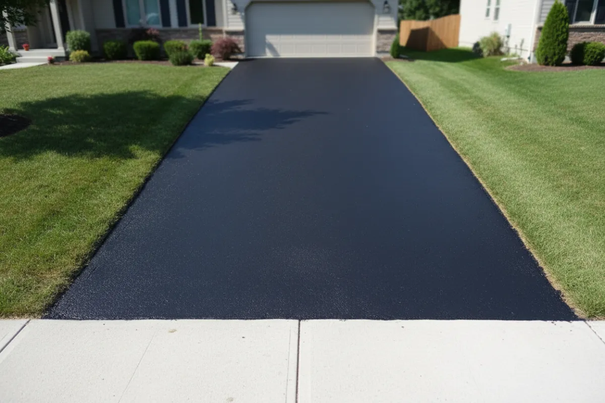 After deep black asphalt sealcoating Altoona KS