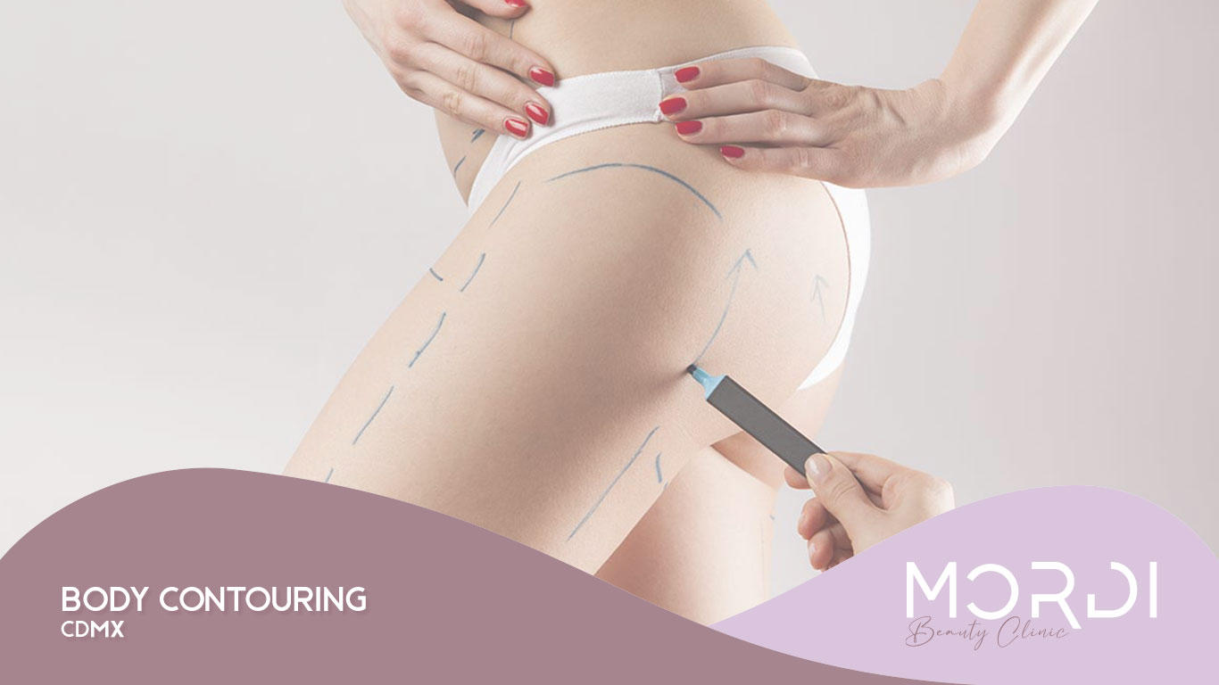 Woman receiving body contouring treatment in a clinic