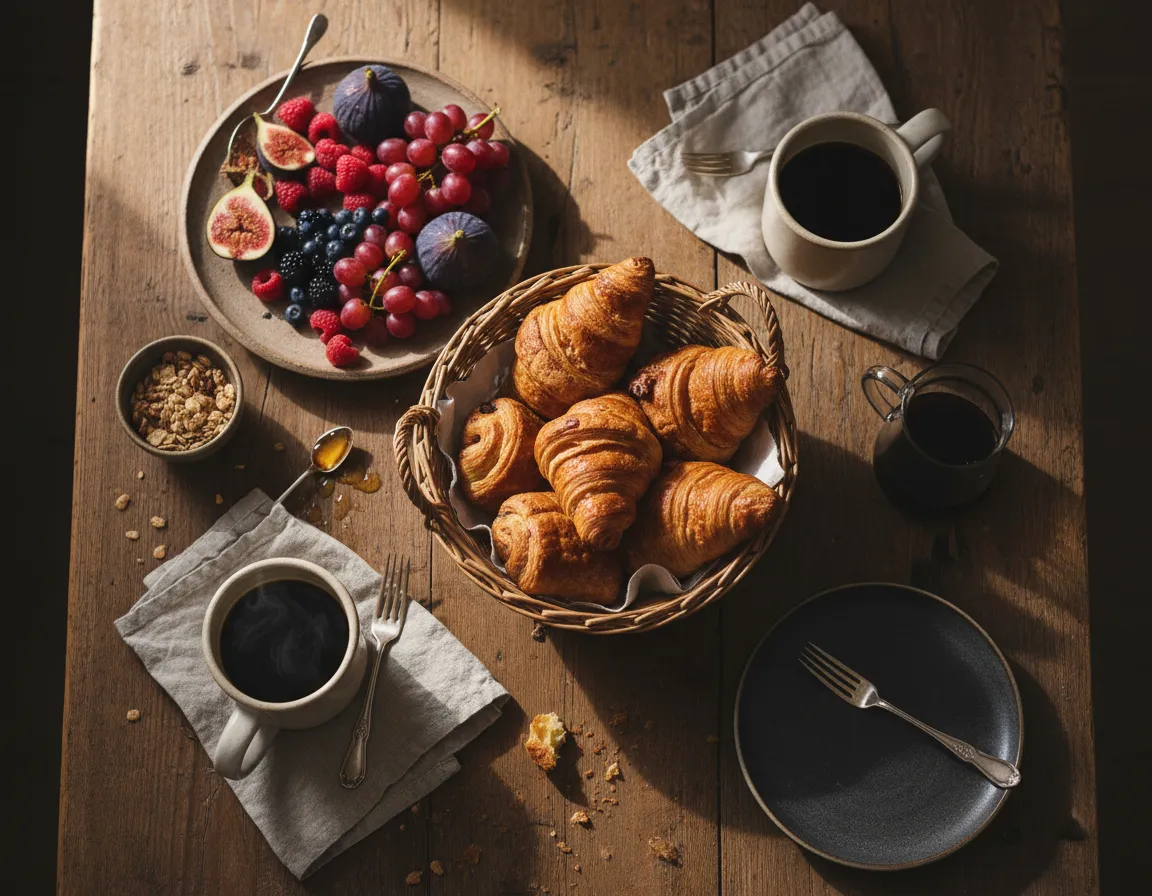 Breakfast spread at vacation rental