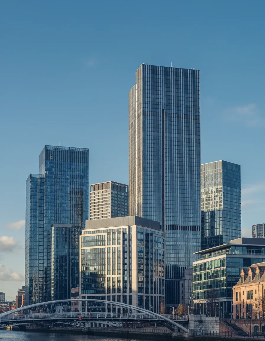 Leeds city skyline and business district