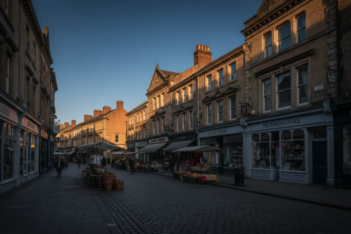 Heckmondwike West Yorkshire market town high street