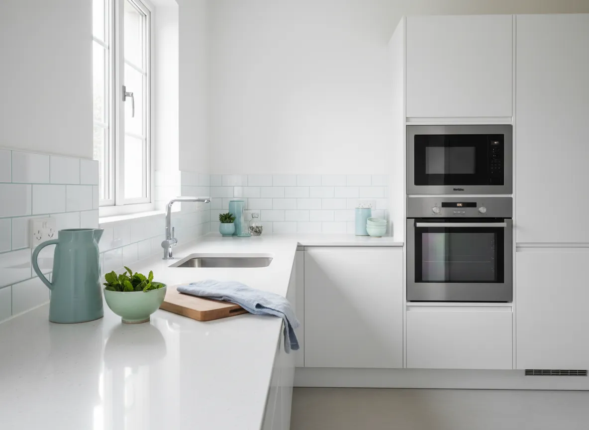 Dettaglio di cucina pulita e igienizzata