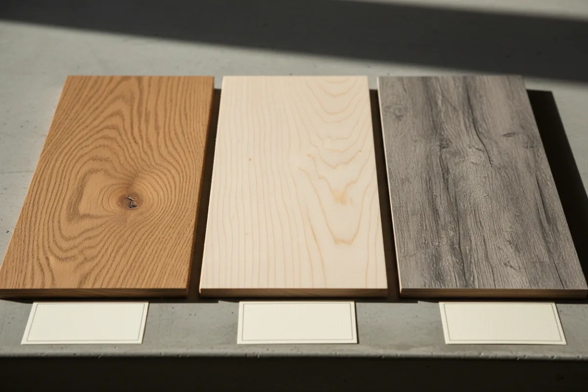 AI-generated image of finished showroom-quality hardwood and vinyl floors showcasing installation results