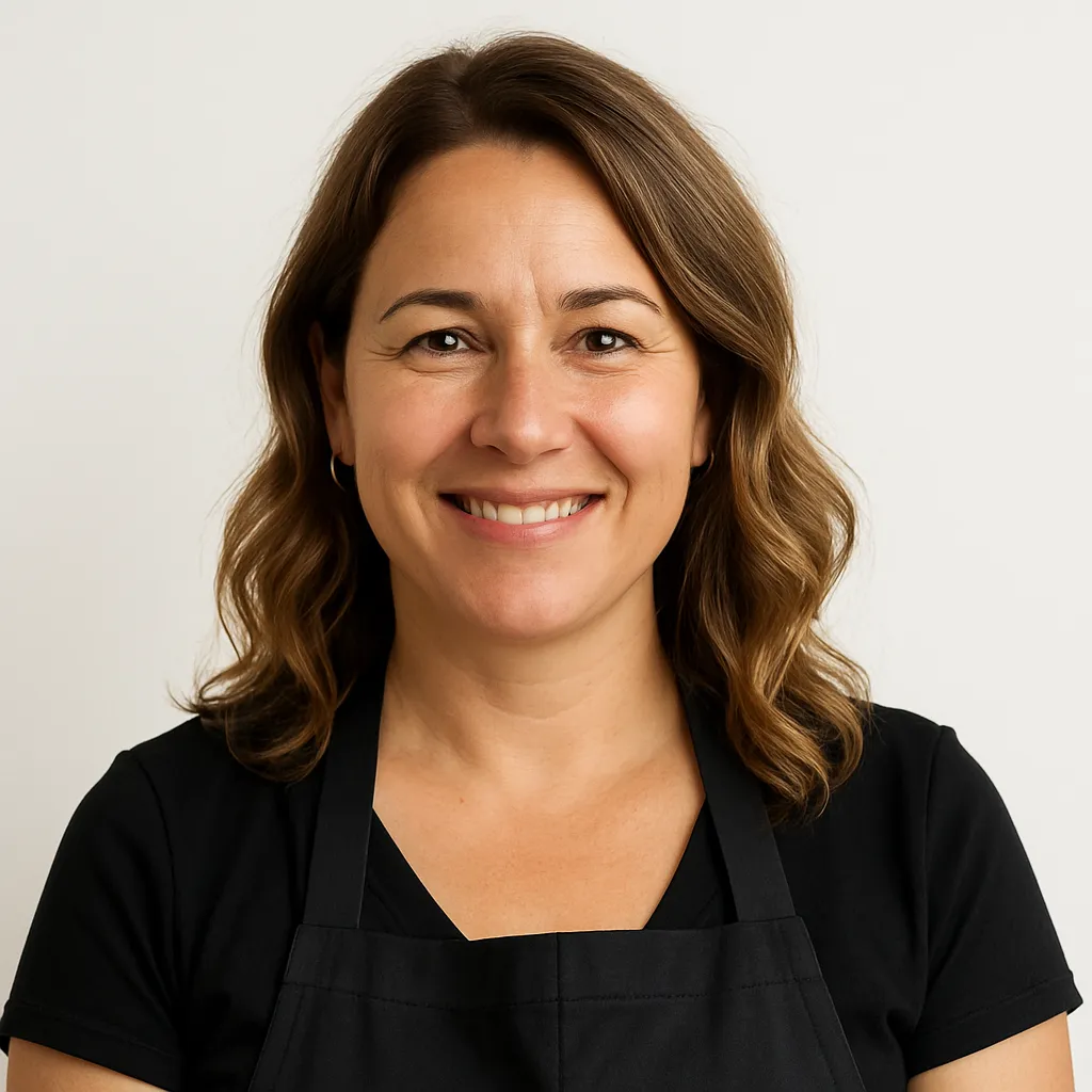 Headshot of Rina, salon founder, warm smile