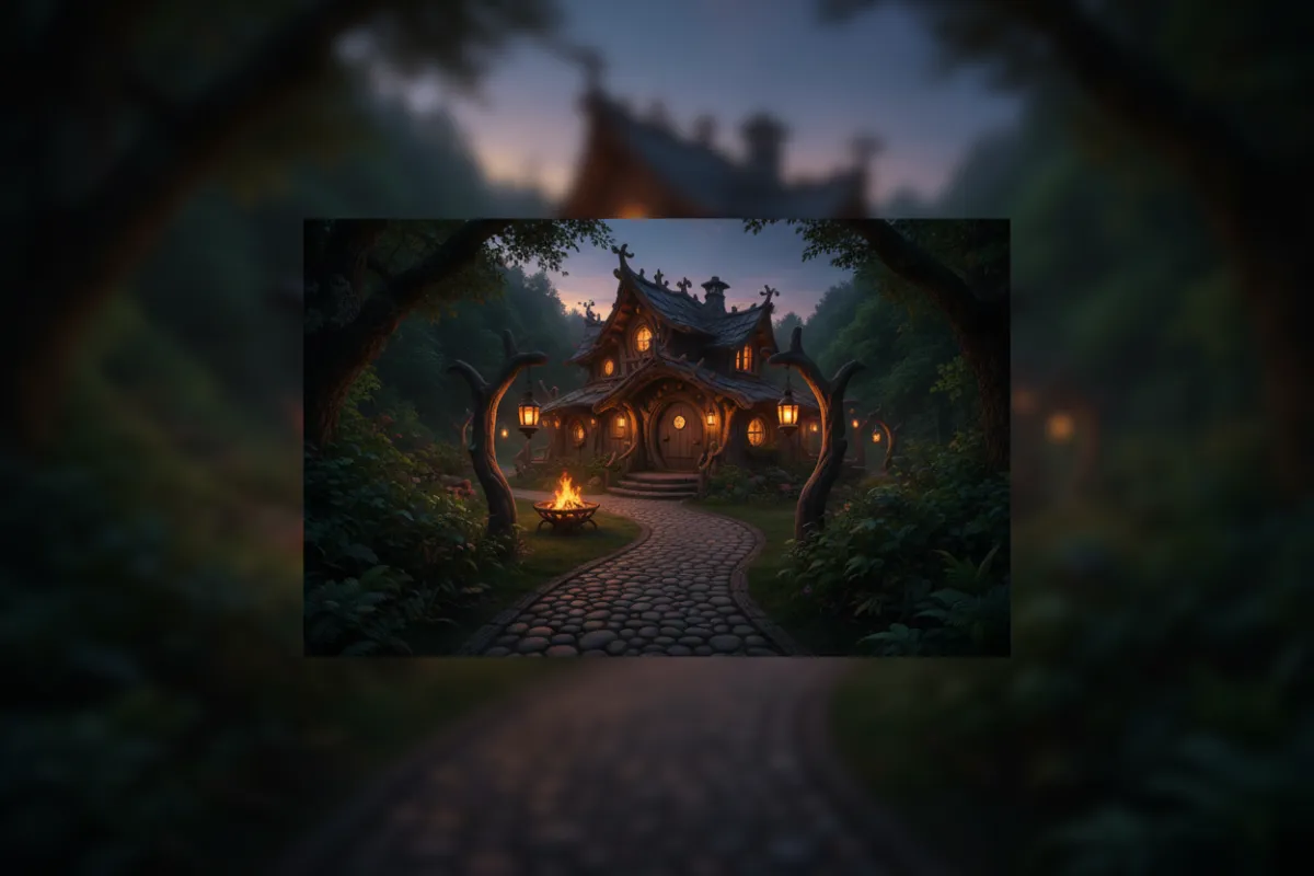 Lush grounds of the fantasy village