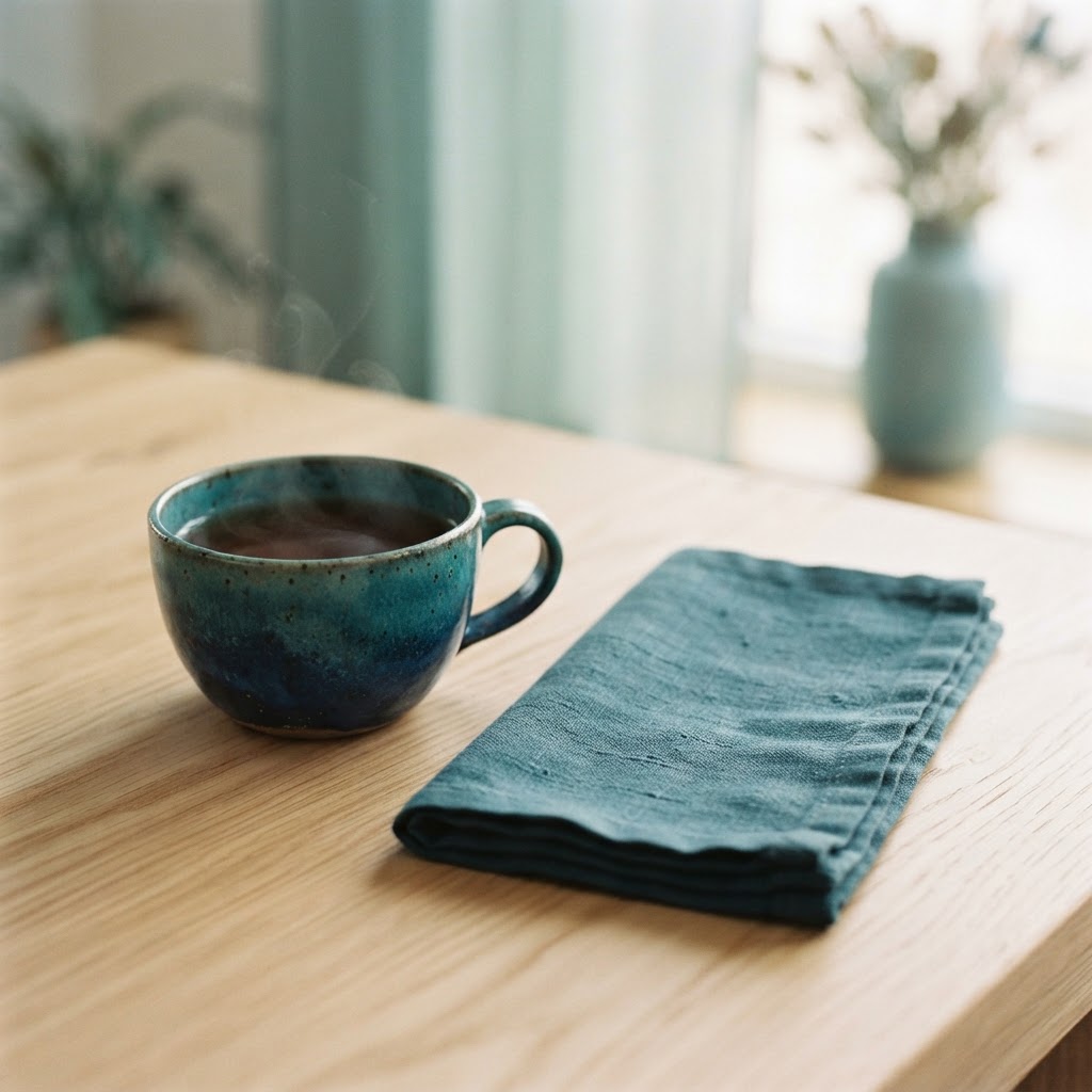 A gentle cup of tea representing calm interior space