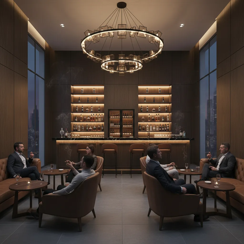 Executives reviewing cigar market charts in a boardroom