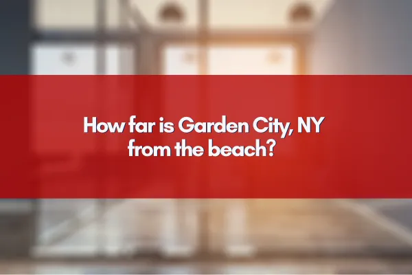 A scenic coastal beach view with sandy shores and blue ocean, symbolizing proximity to Garden City, NY.