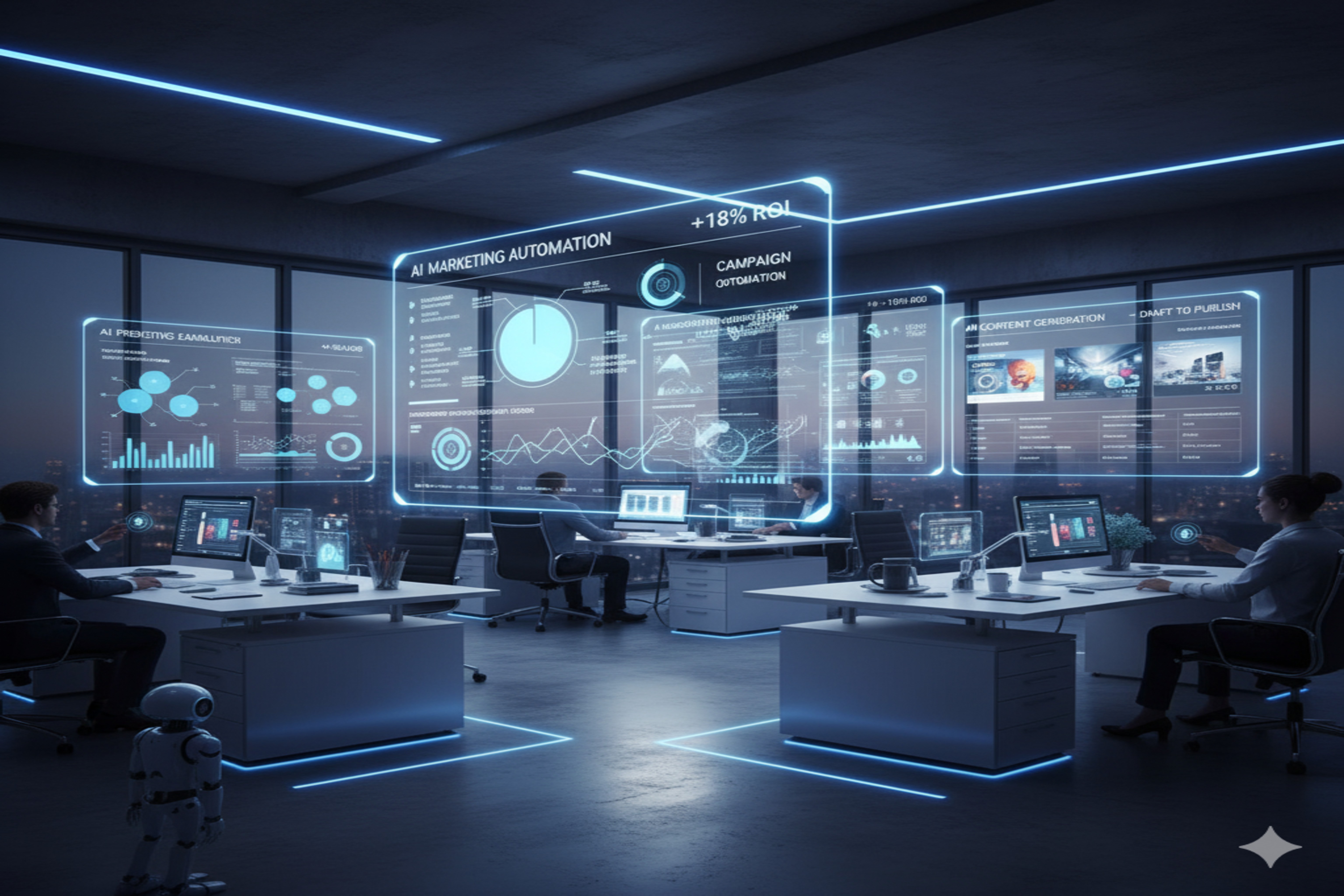 AI automation tools managing marketing and analytics workflows.