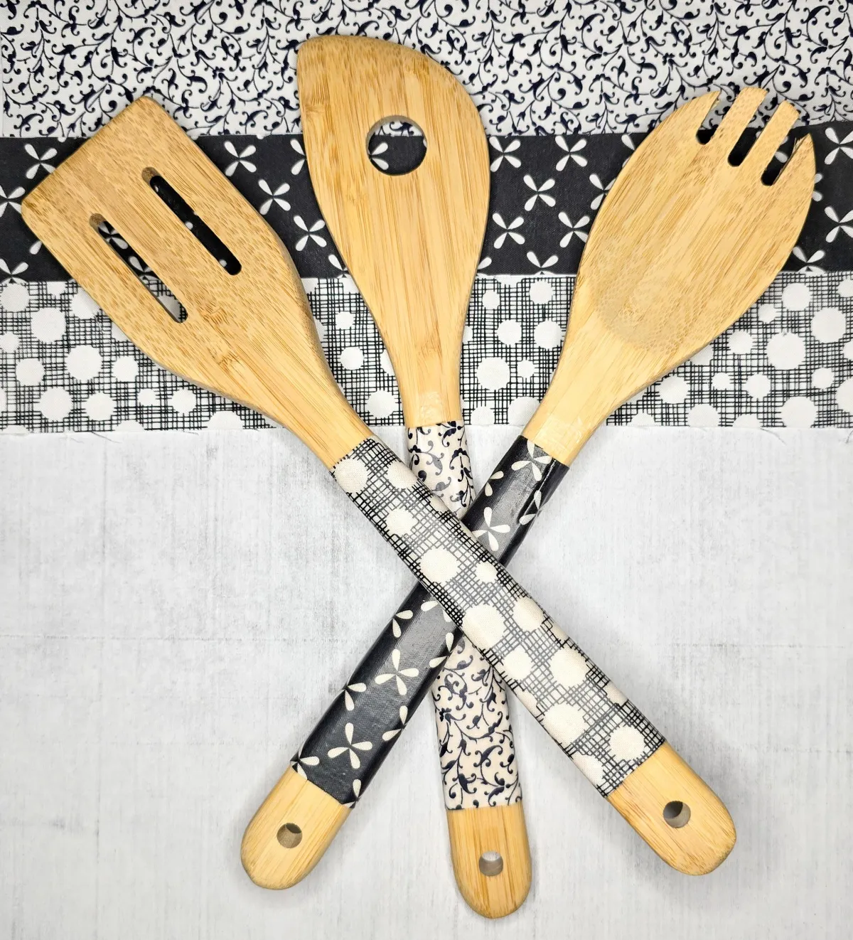 Cover Wooden Spoons with Fabric