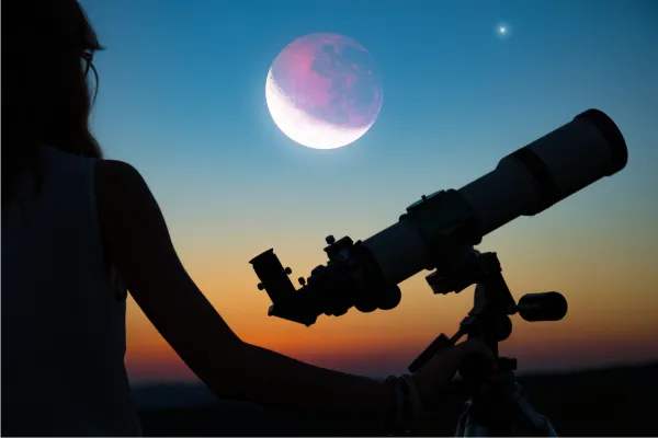 Girl with telescope