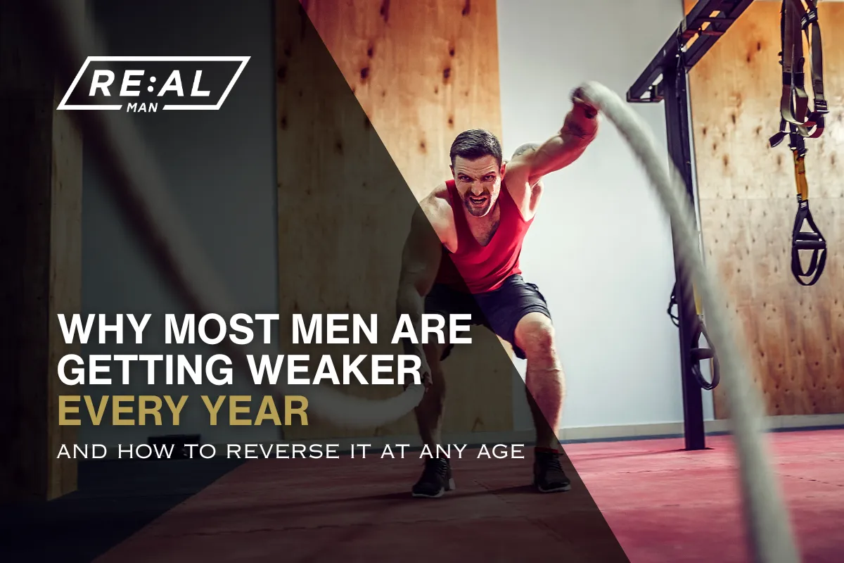 Man in red vest exercising