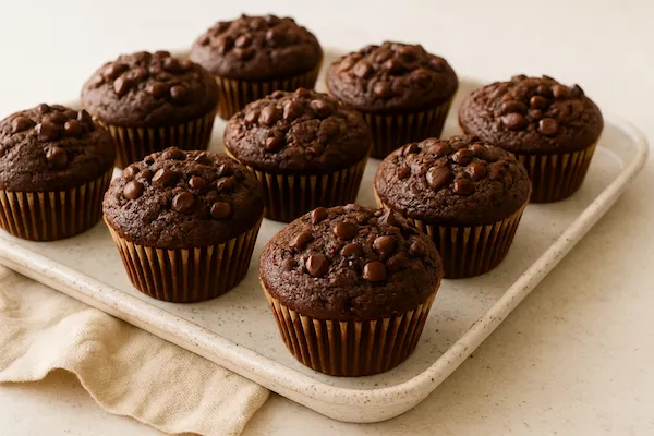 Fluffy Vegan Chocolate Muffins | Dairy-Free & Egg-Free