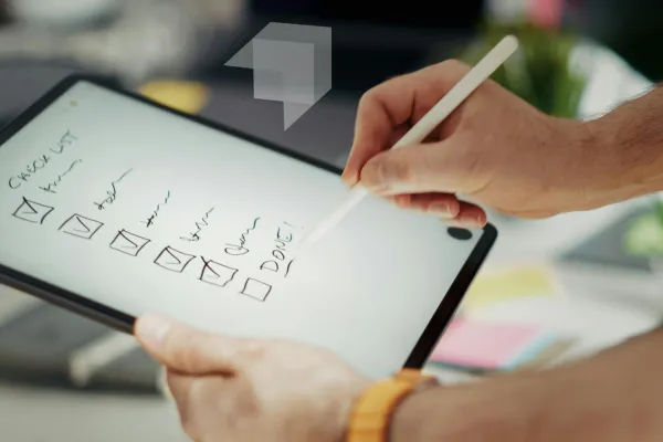 Business owner creating a checklist