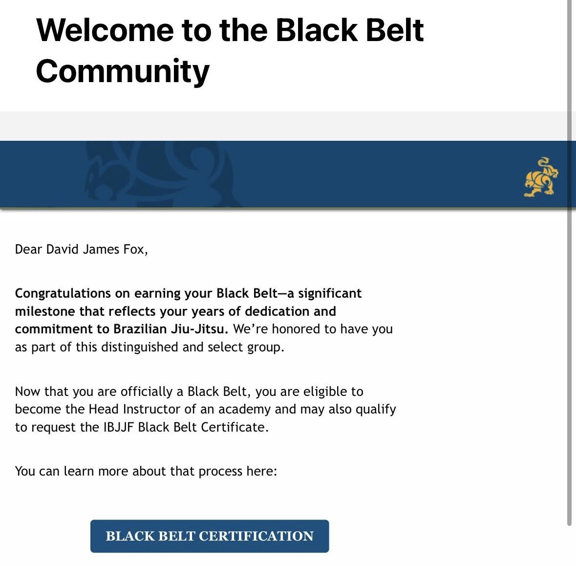 What does it mean to be a certified Black Belt?