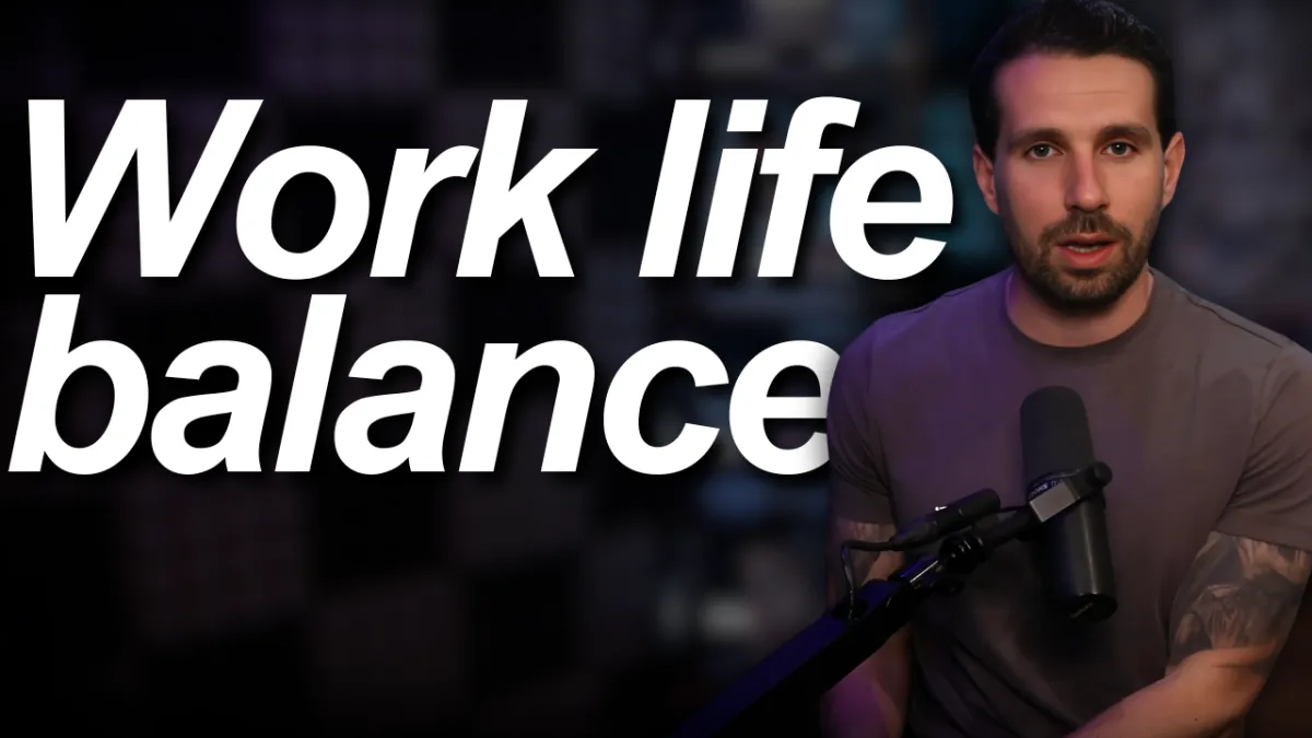 "Ash Borland, Mortgage Business Coach, discussing work-life balance for mortgage brokers in a video podcast setup."
