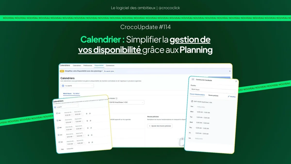 [CALENDRIER] Simplifier la gestion de vos disponibilité grâce aux Planning