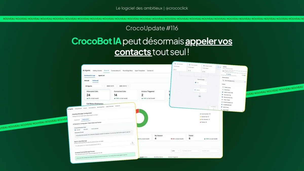 CrocoBot IA peut désormais appeler vos contacts tout seul !