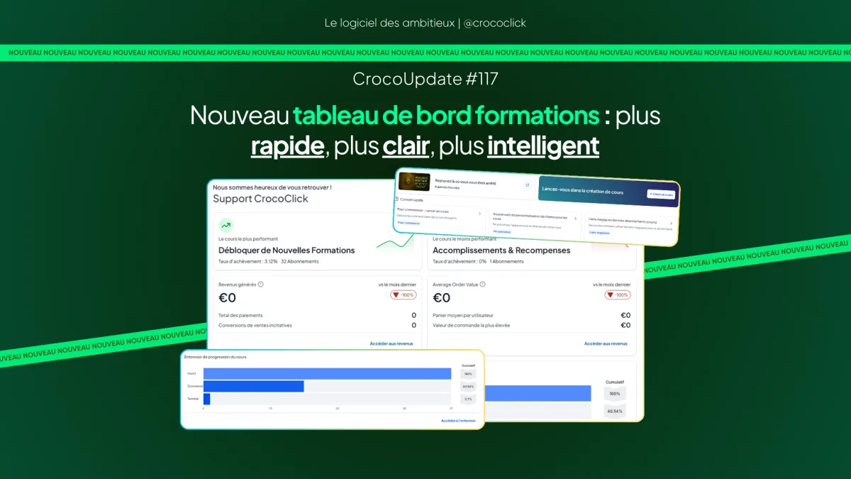 [FORMATIONS] Nouveau tableau de bord formations : plus rapide, plus clair, plus intelligent