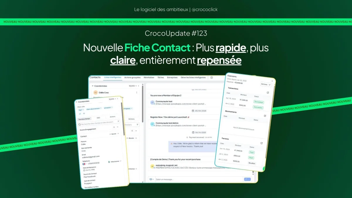 [CRM] Nouvelle Fiche Contact : Plus rapide, plus claire, entièrement repensée
