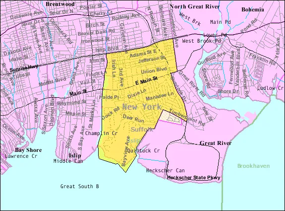 East Islip Map