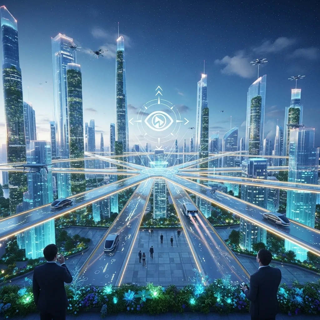 Futuristische Stadt mit klaren Wegen