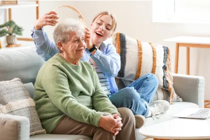 Grandmother and grand-daughter spending quality time.