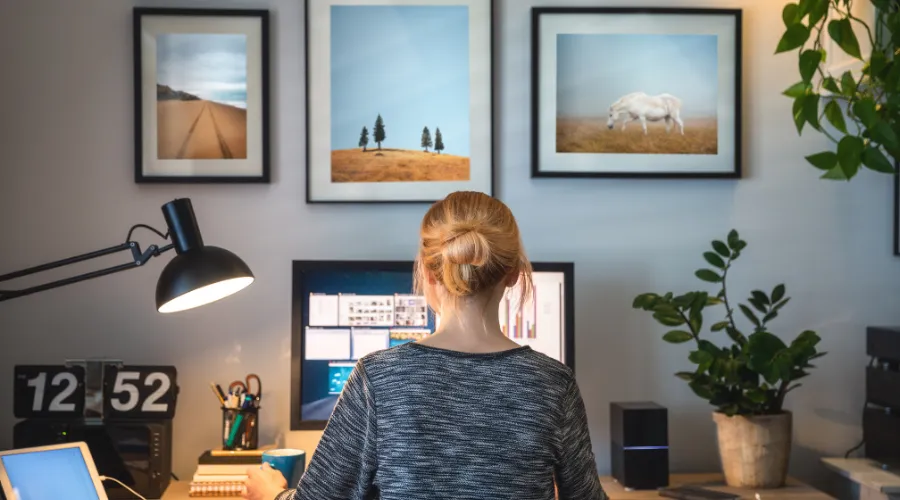Woman in her private office.