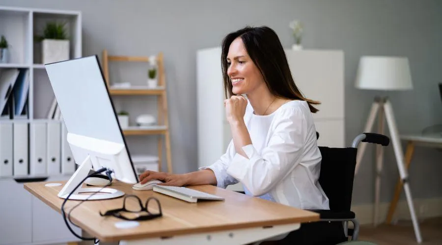 Women with disabilities working from home