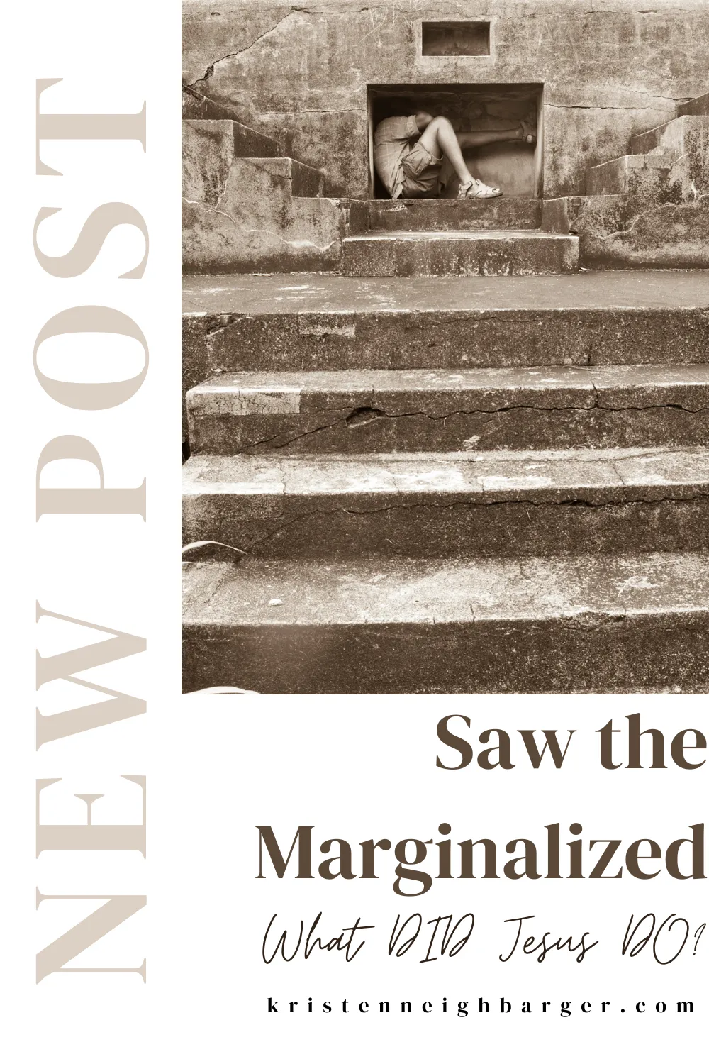 concrete steps with entombed statue